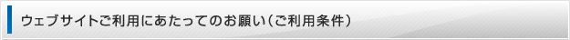 ウェブサイトご利用にあたってのお願い（ご利用条件）